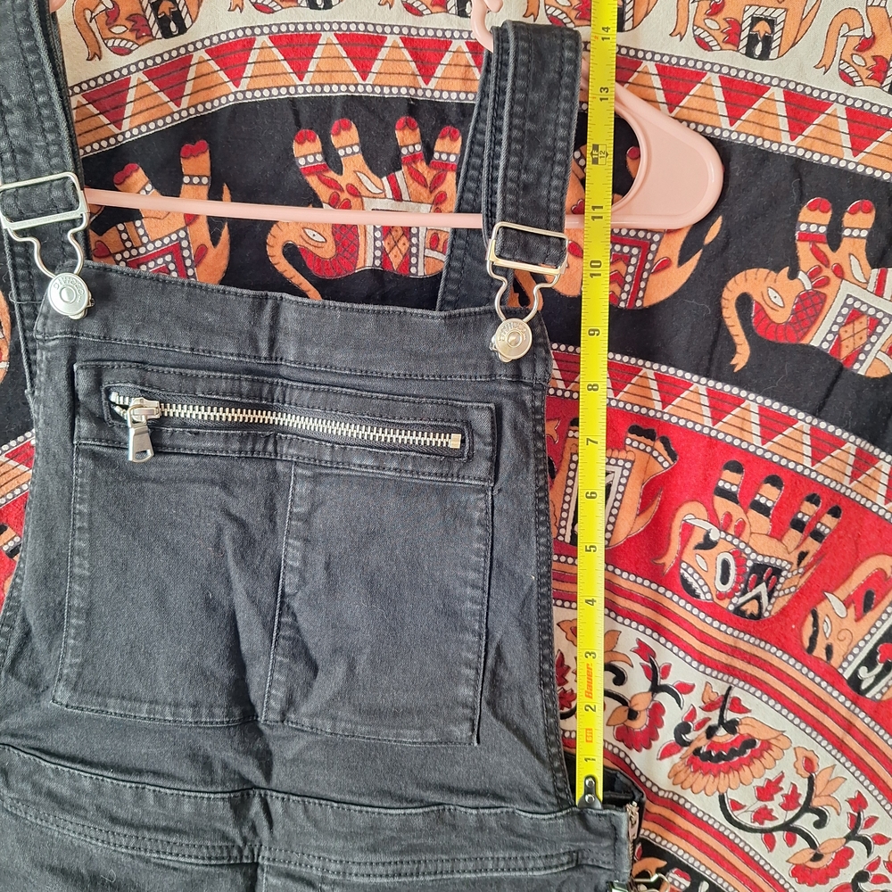 Divided Black Denim Skinny Leg Overalls - Picture 10 of 14
